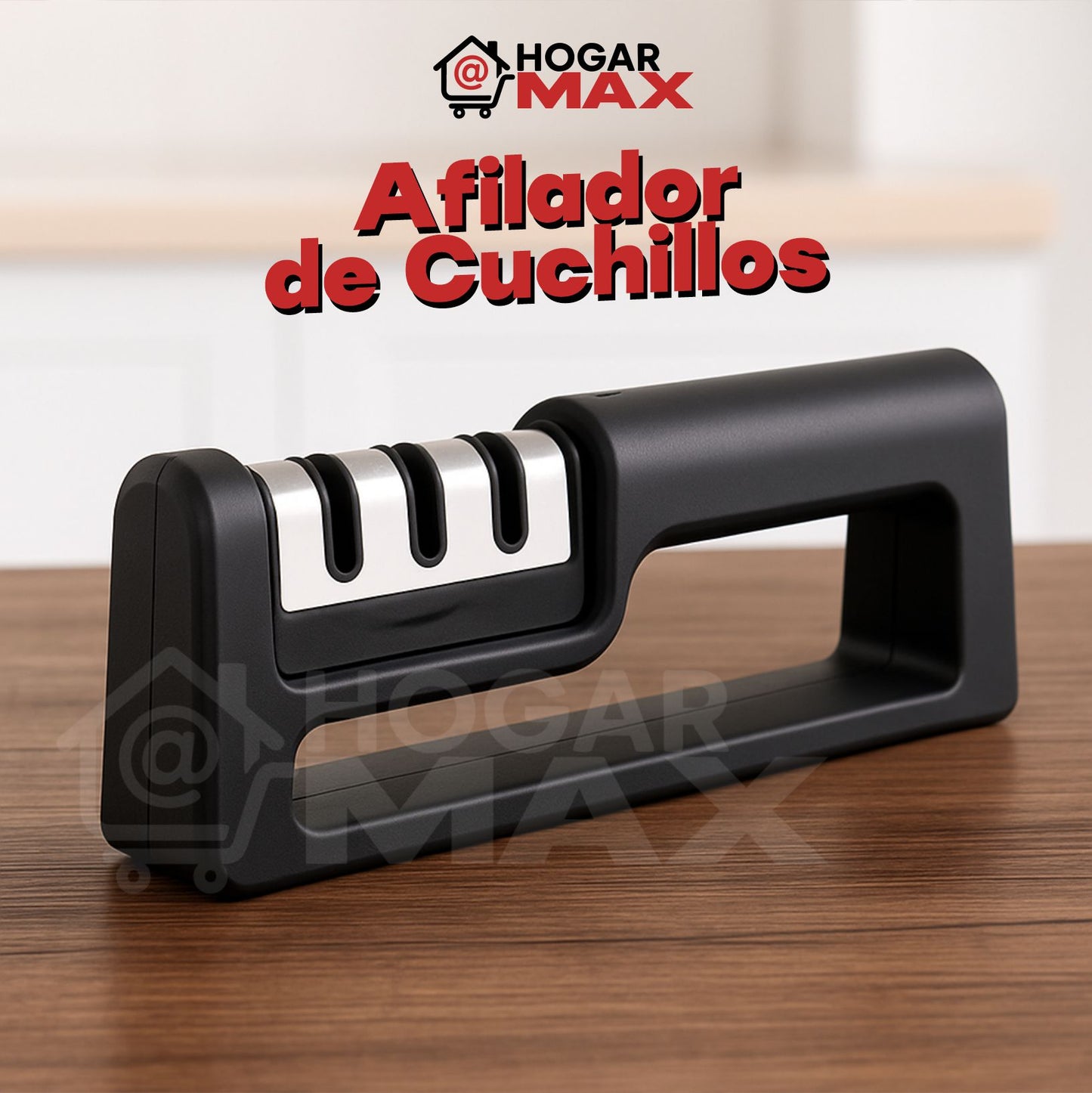 Afilador De Cuchillos De Cocina Acero Y Cerámica 3 Etapas